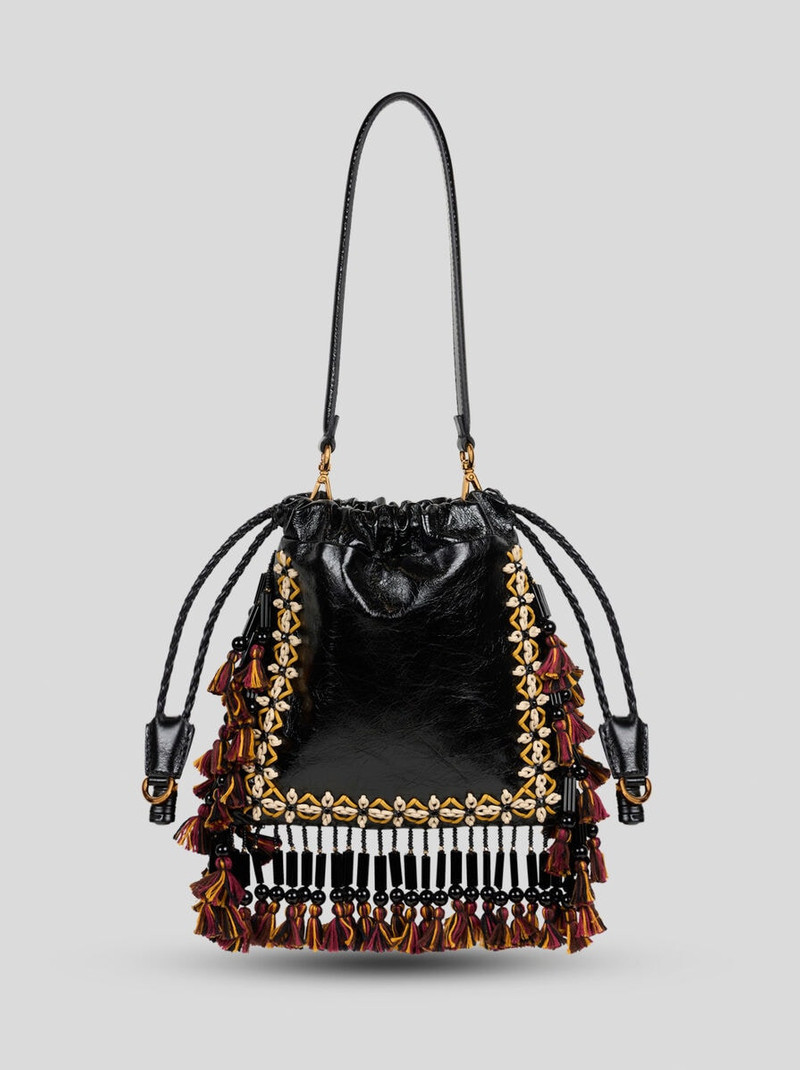 SMALL LEATHER KALISPERA BAG WITH FRINGING 1