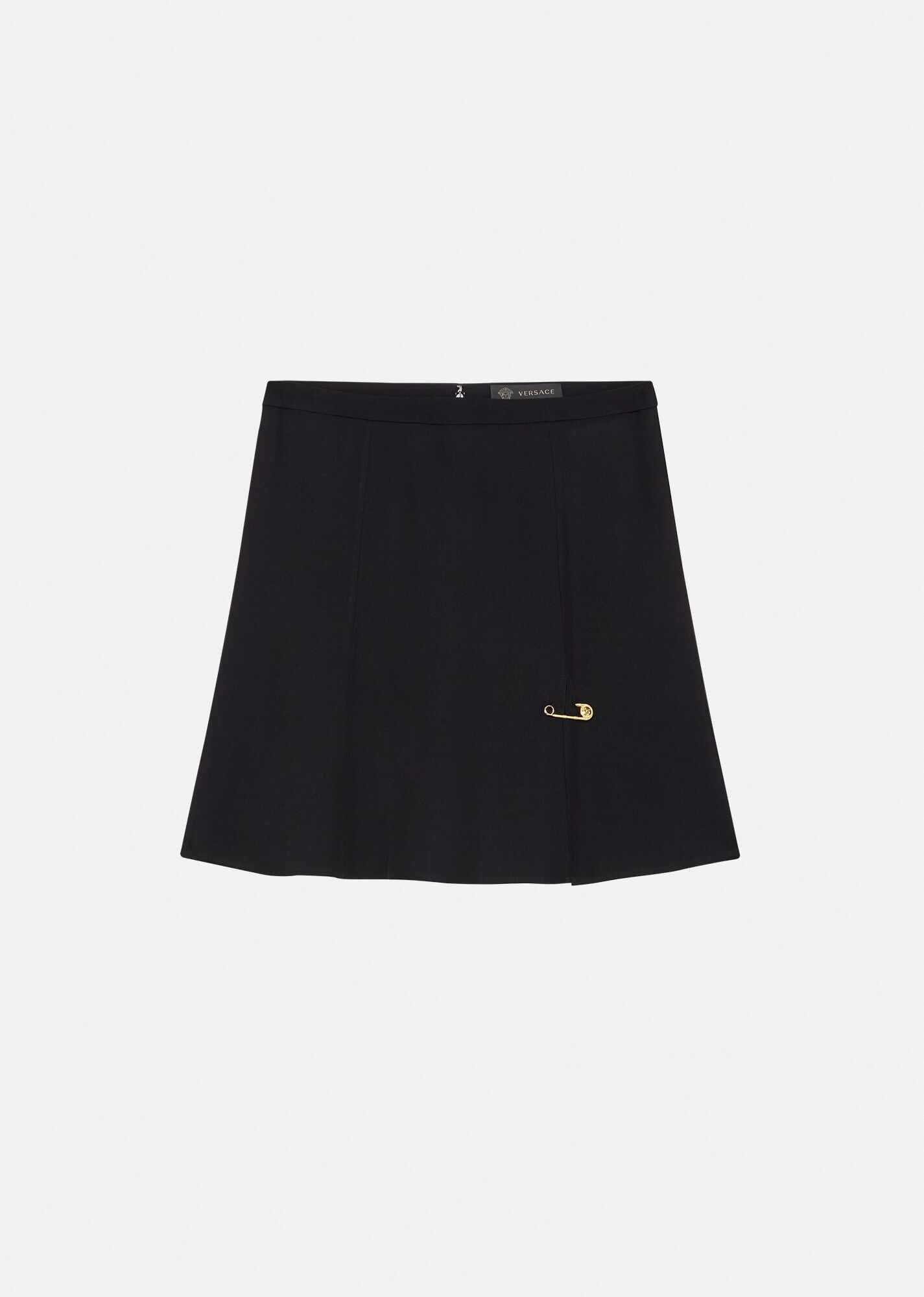 Safety Pin Satin Mini Skirt - 1