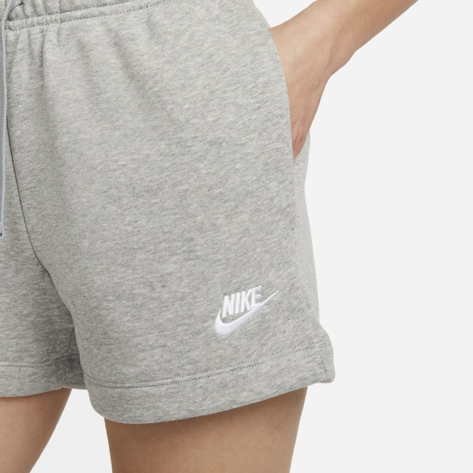 (WMNS) Nike Sportswear Club Fleece Mid-rise Shorts 'Grey' DQ5803-063 - 3