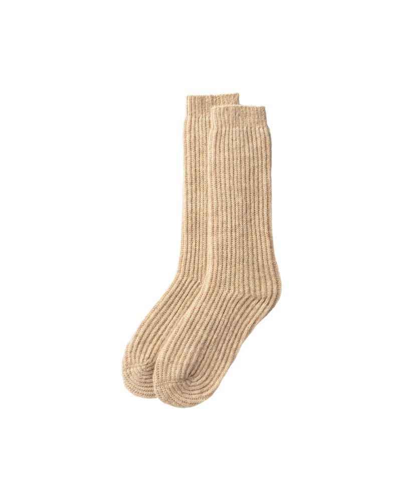 Luxe Ribbed Natural Cashmere Socks 1