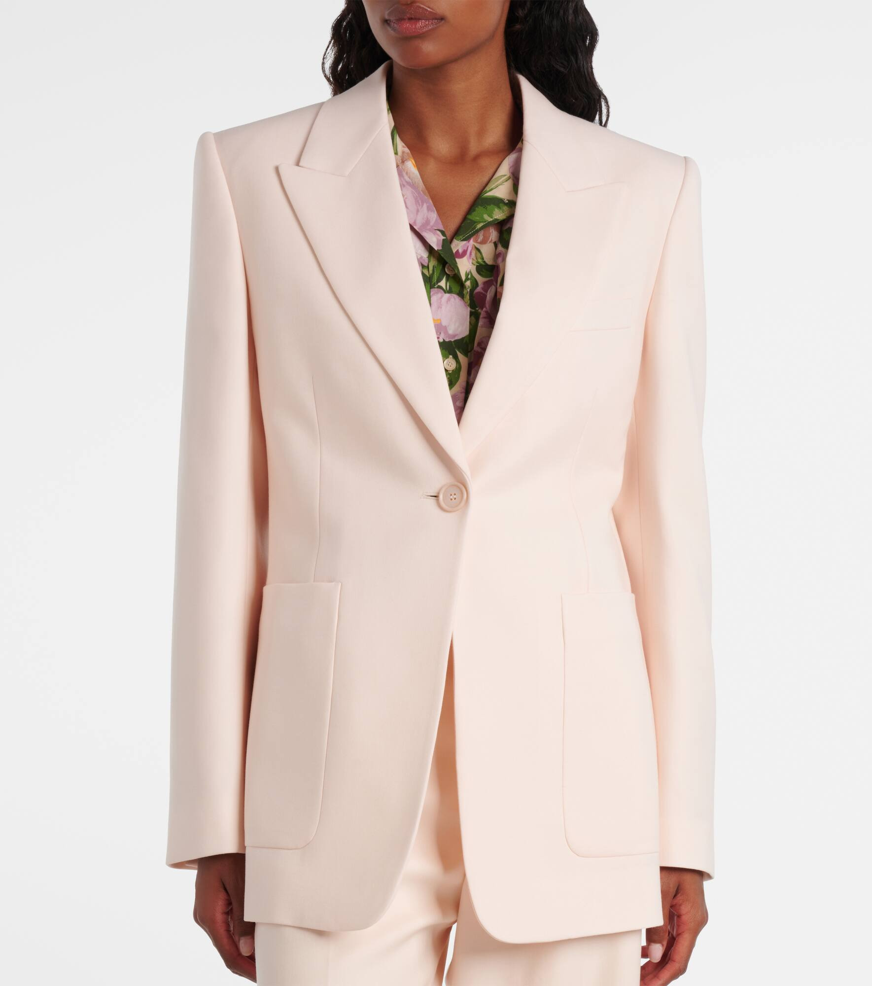 Wool gabardine suit jacket - 6
