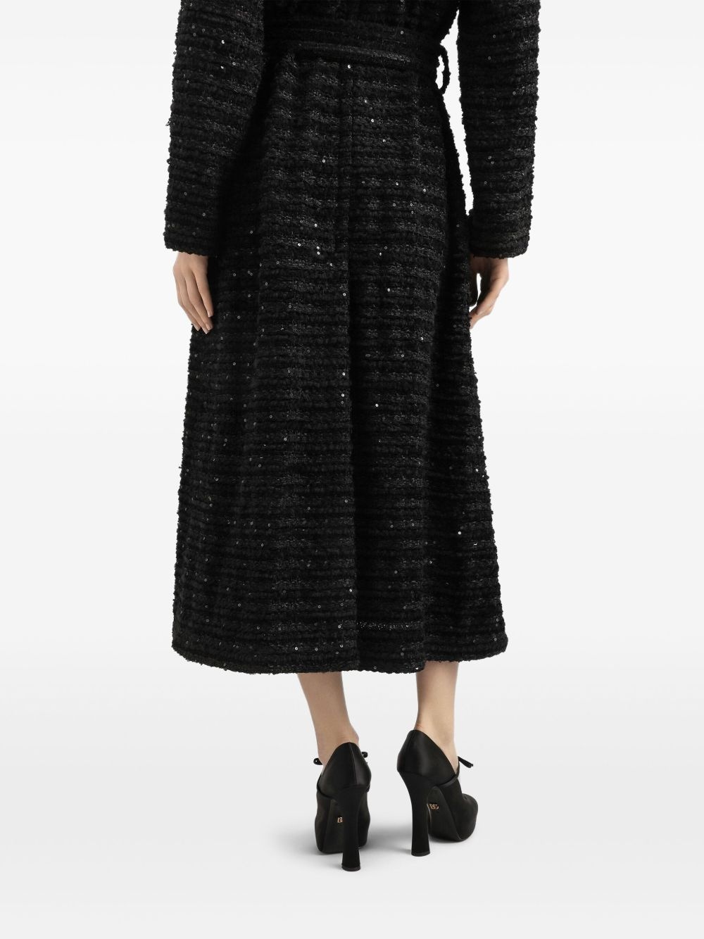 sequin-embellished tweed coat - 5
