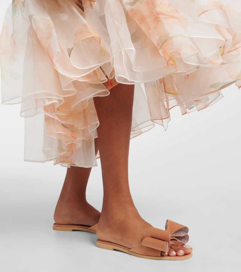 Le Cadeau Double Bow satin slides 4