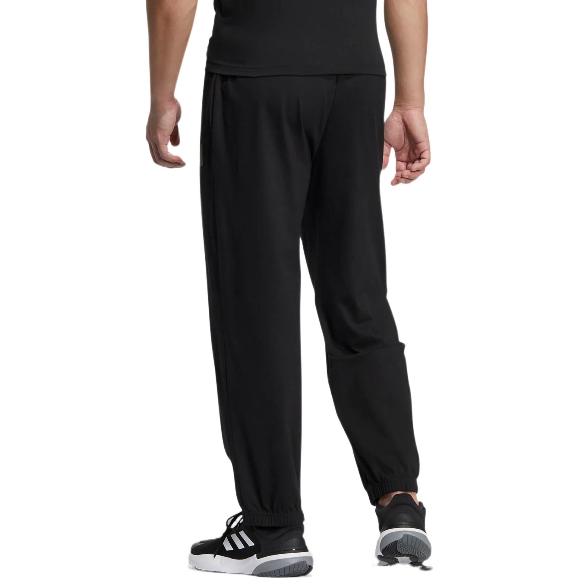 Men's adidas Jersey Pants Small Logo Solid Color Sports Pants/Trousers/Joggers Autumn Black IC7841 - 3