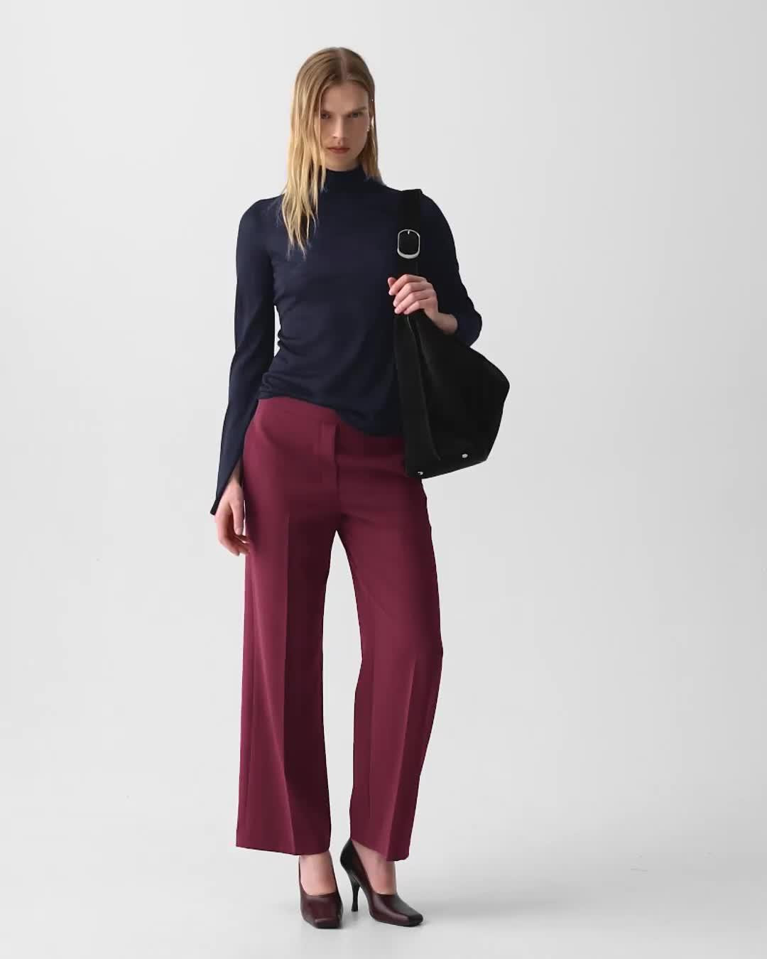 Wide-Leg Pull-On Pant in Admiral Crepe - 7