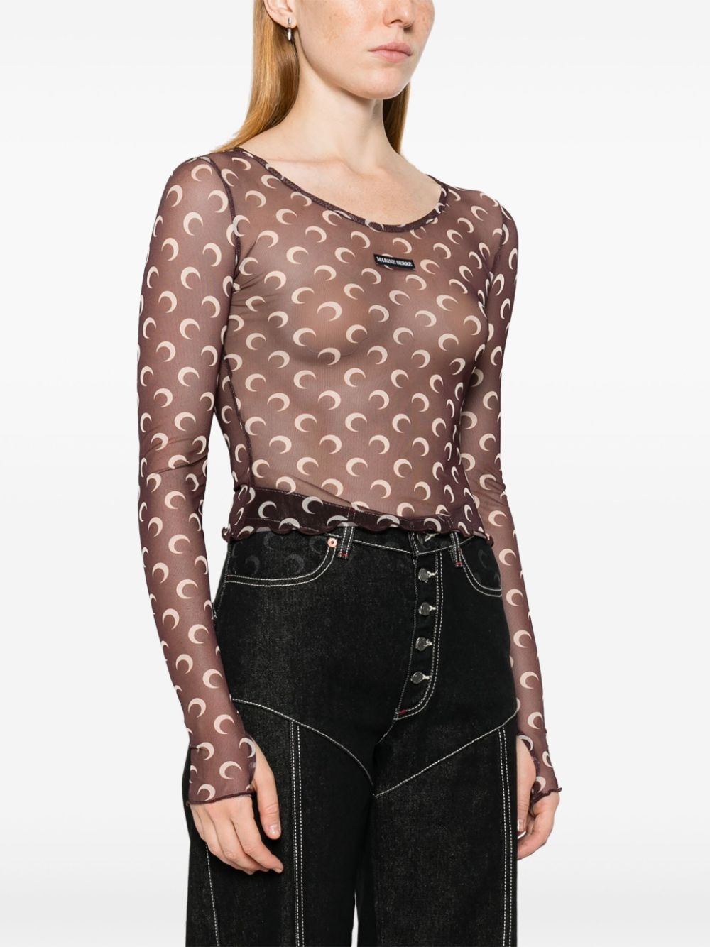 Marine Serre Women Moon Cropped Top - 4