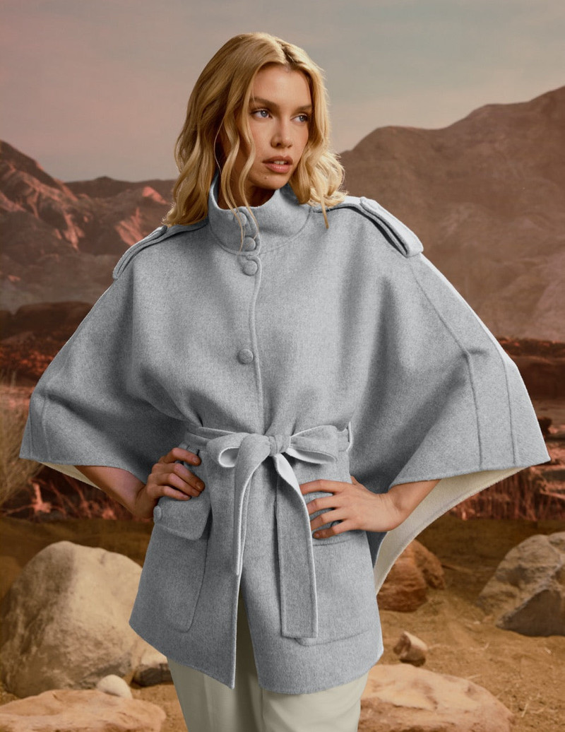 HENRIETTA Double-Face Wool Cape Jacket 1
