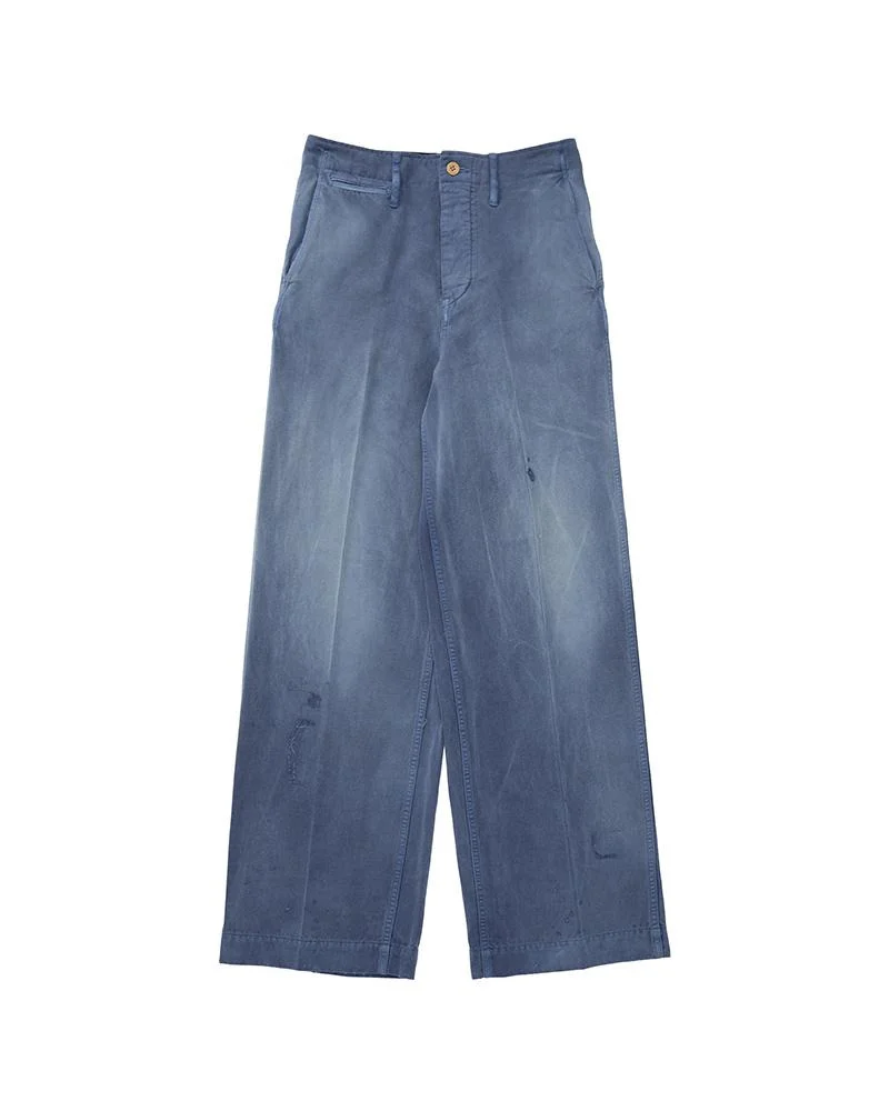 WIDE PANTS DMGD W BLUE - 1