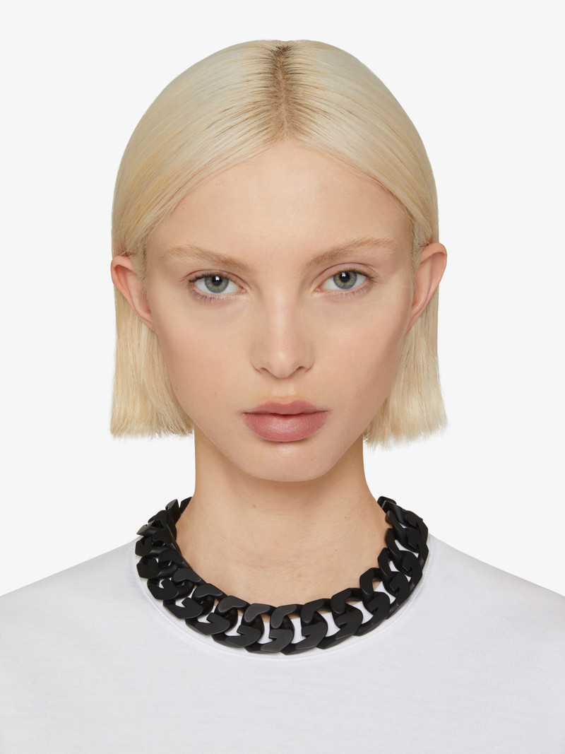 MEDIUM G CHAIN NECKLACE IN ENAMELED METAL 3