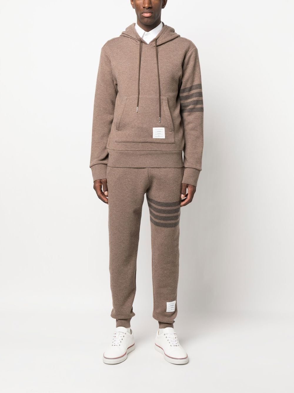 stripe-detail knit hoodie - 2