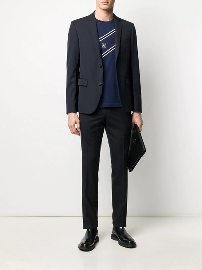 FENDI logo trim slim blazer outlook