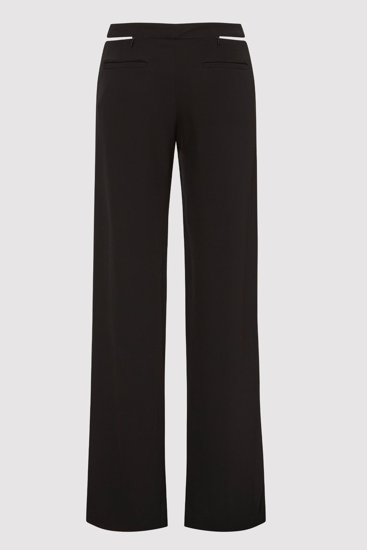 Zip Detail Trousers - Black - 6