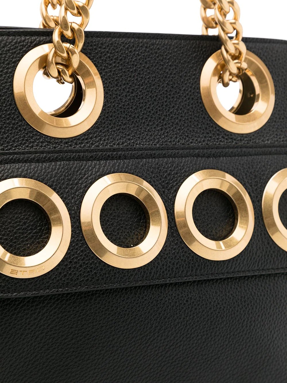 ring-detail leather shoulder bag - 4