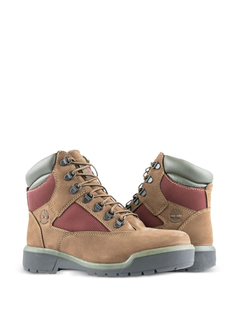 Timberland 6-Inch Waterproof Field "Brown/Maroon Nubuck" boots outlook