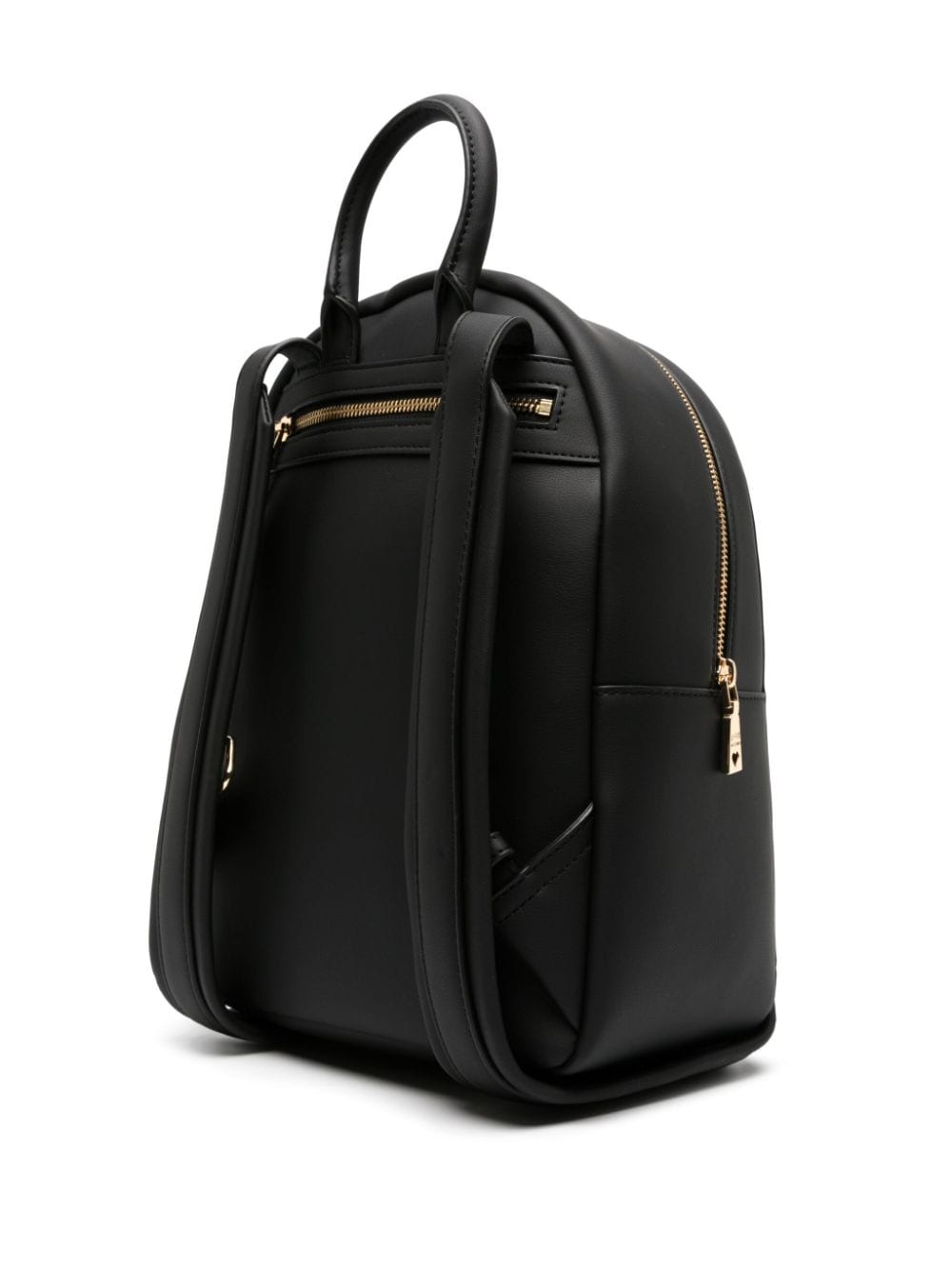 logo-plaque leather backpack - 3