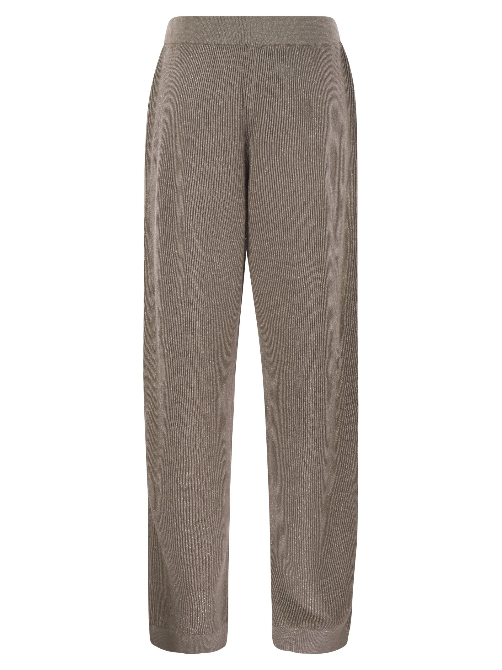 Brunello Cucinelli Women English Rib Cotton And Viscose Pants - 2
