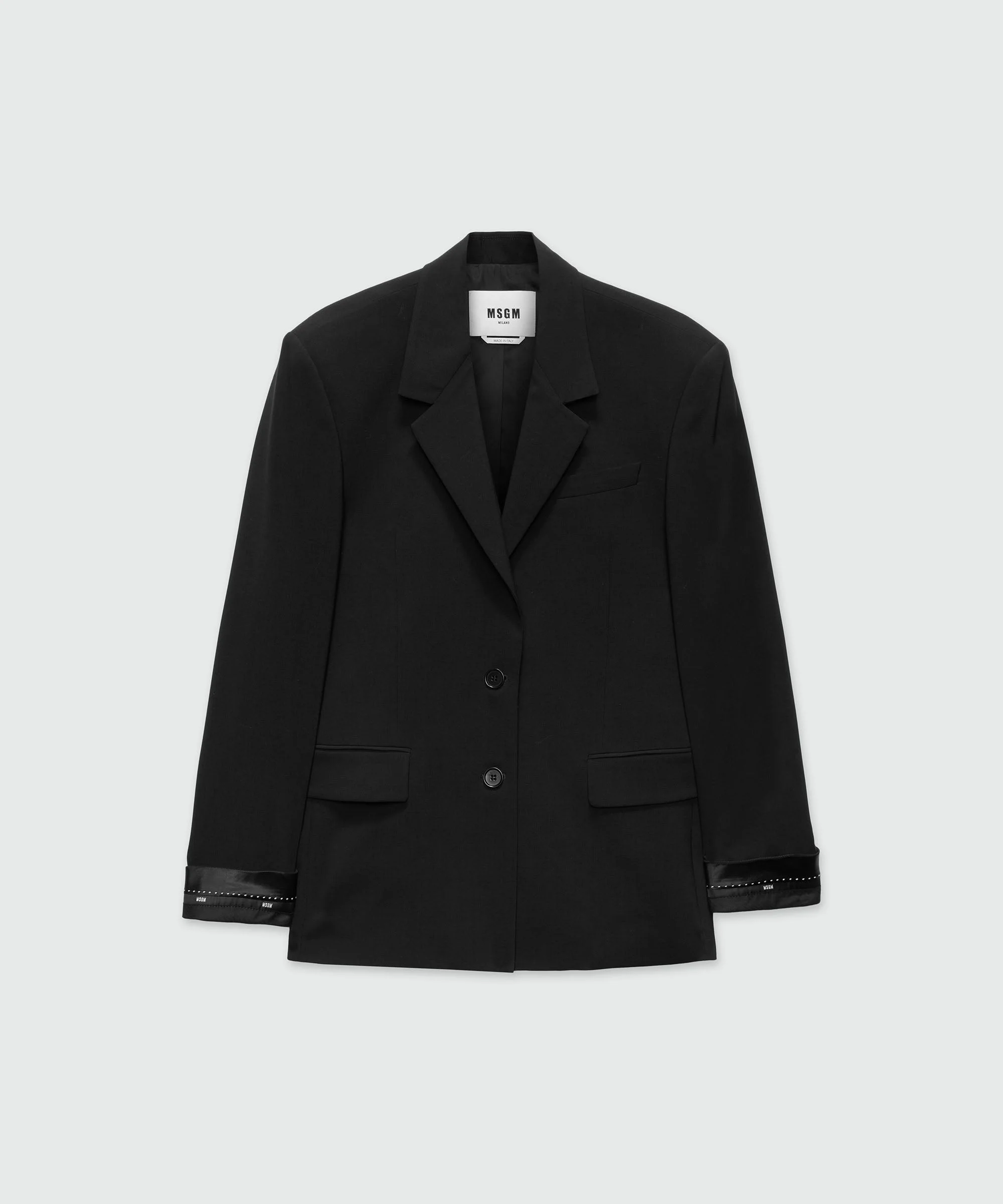 Black jacket in cool wool with MSGM ribbon - 1