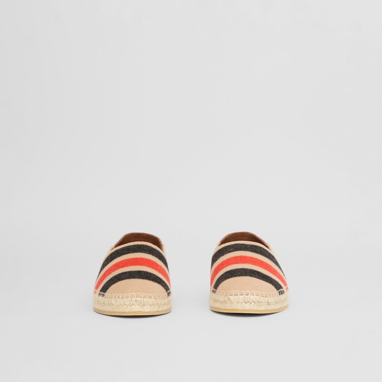 Stripe Detail Wool and Leather Espadrilles - 4