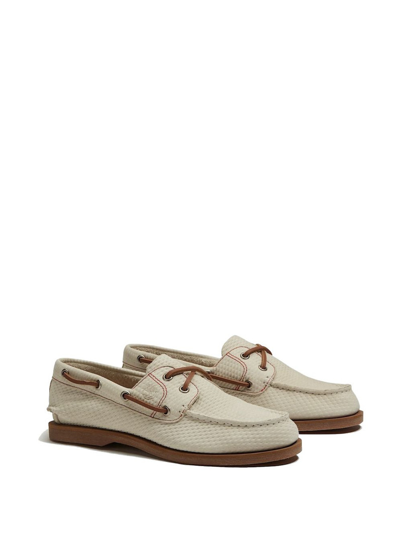 Timberland logo-detail leather boat shoes outlook