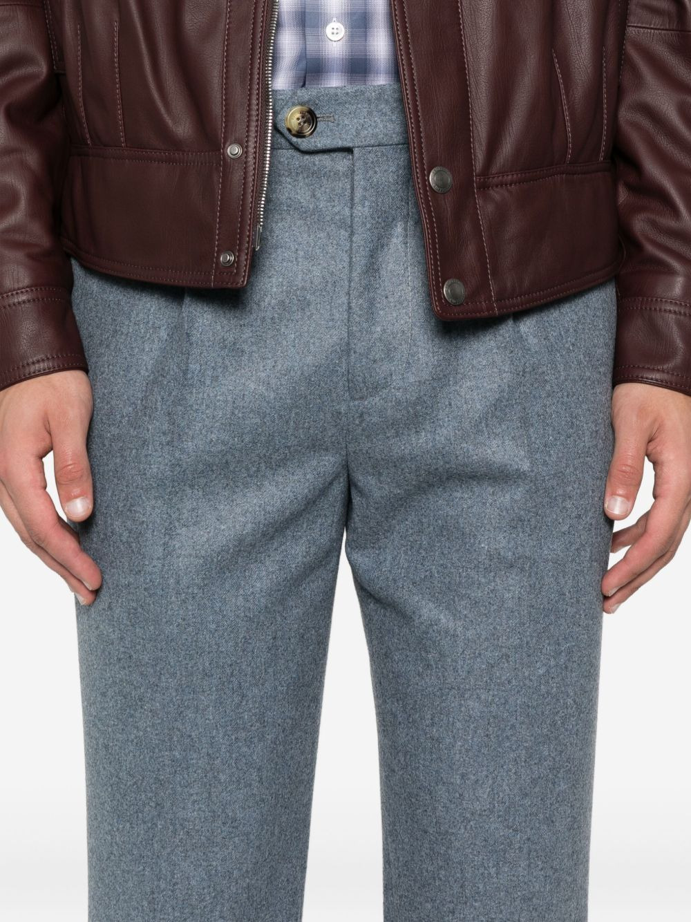 pleated wool trousers - 5