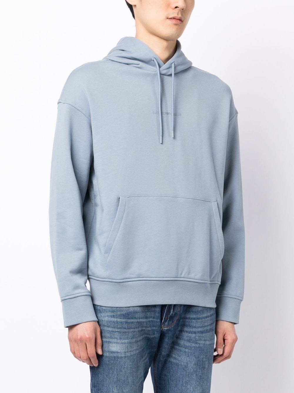 pouch-pocket cotton hoodie - 3