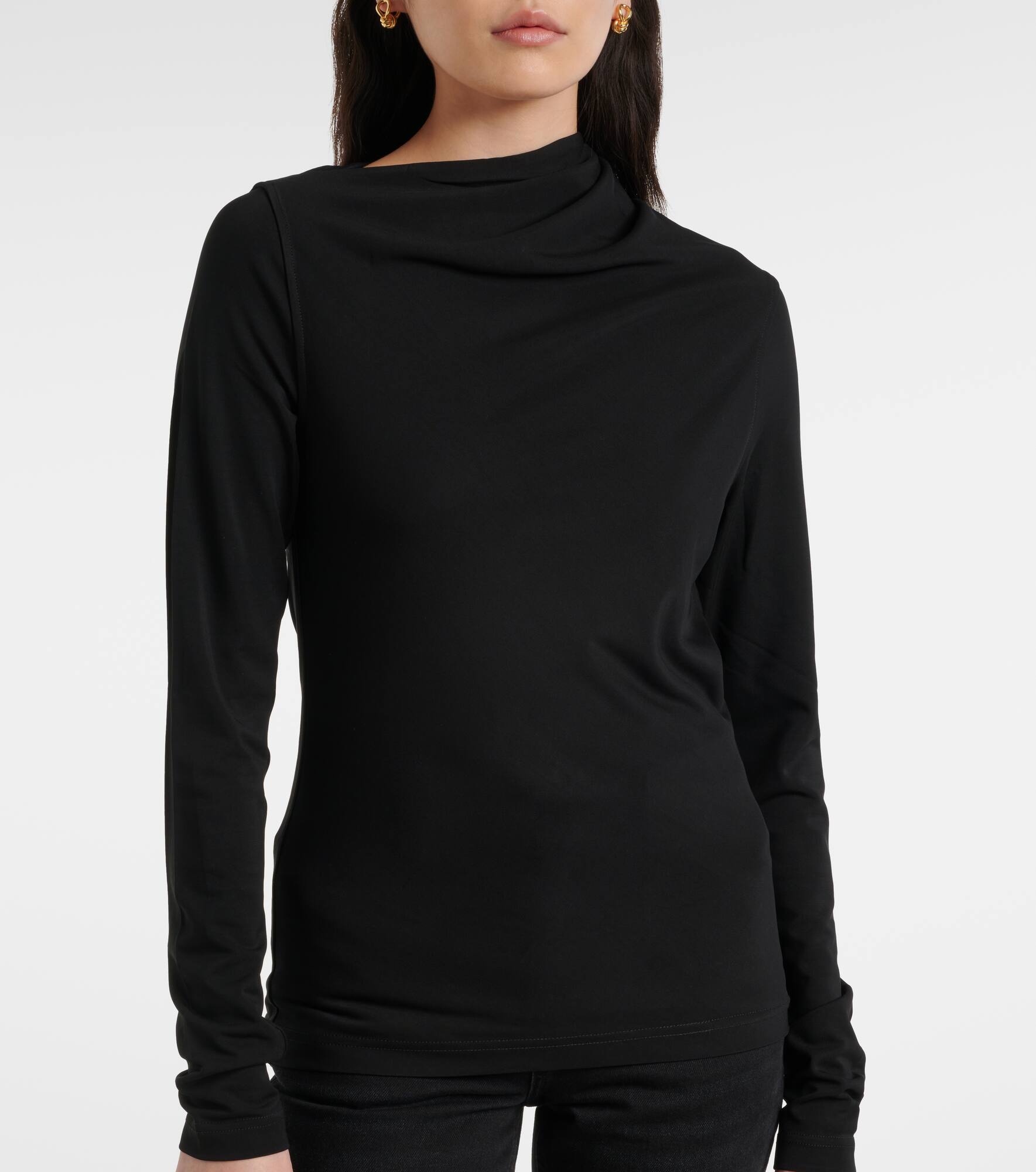 Draped jersey top - 4