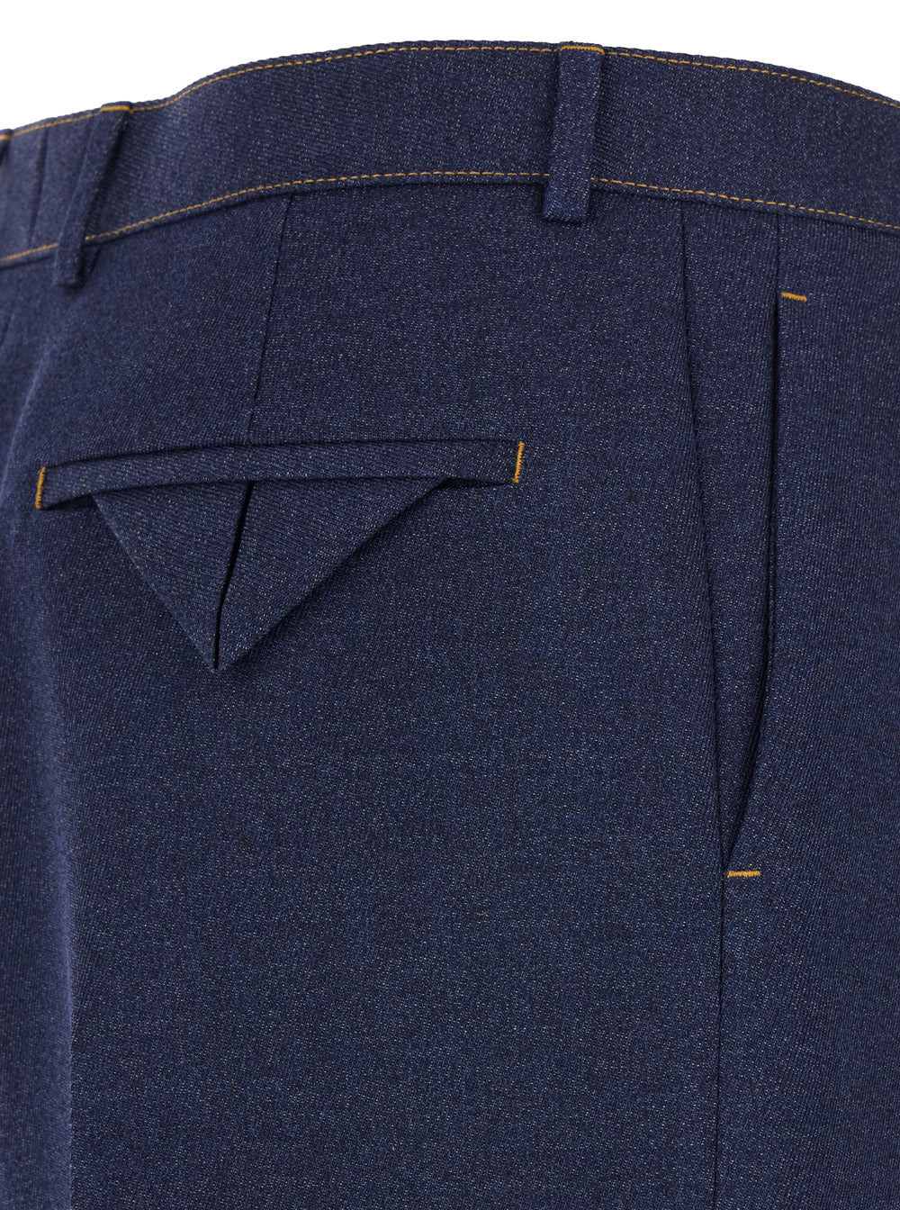 Bottega Veneta Men Blue Pants With Belt Loops And Turn-Up Hem In Wool Man - 3