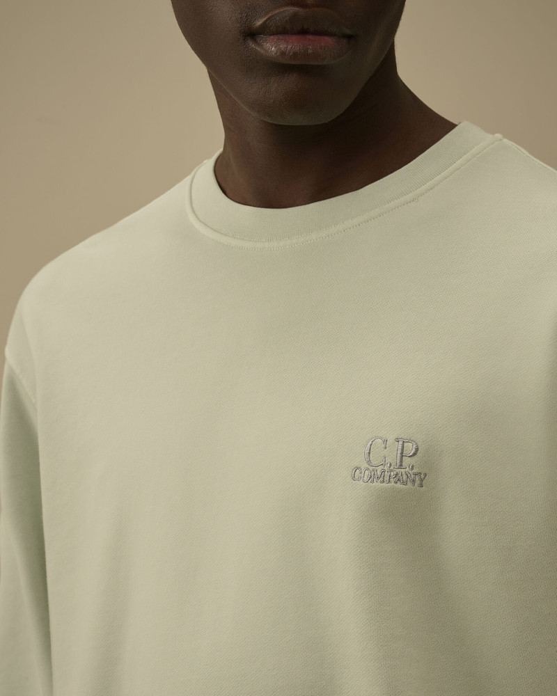 Cotton Diagonal Fleece Resist Dyed Crewneck Logo Sweatshirt 5