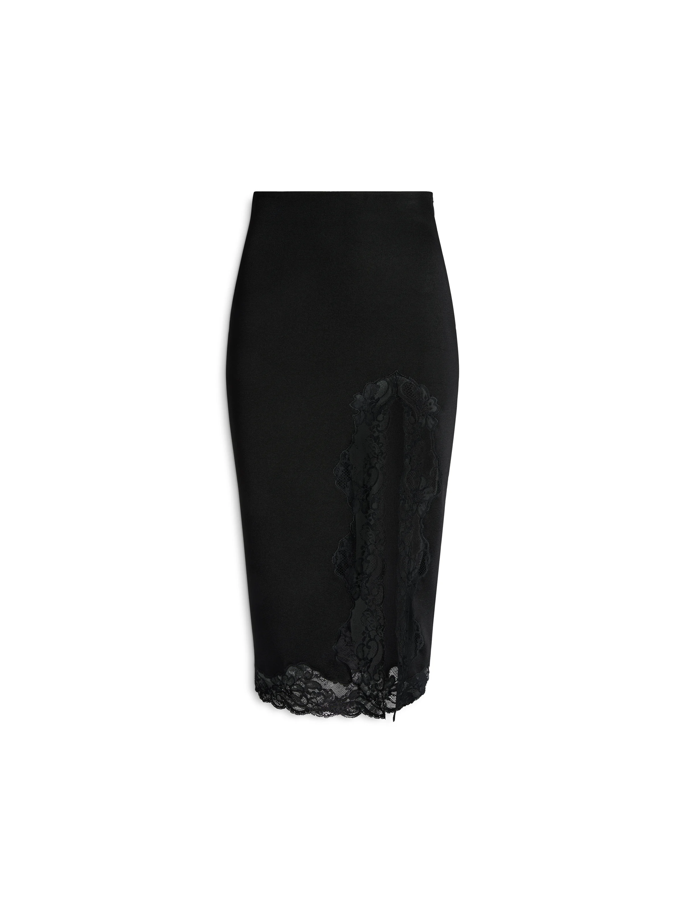 Knit midi skirt with lace - 1