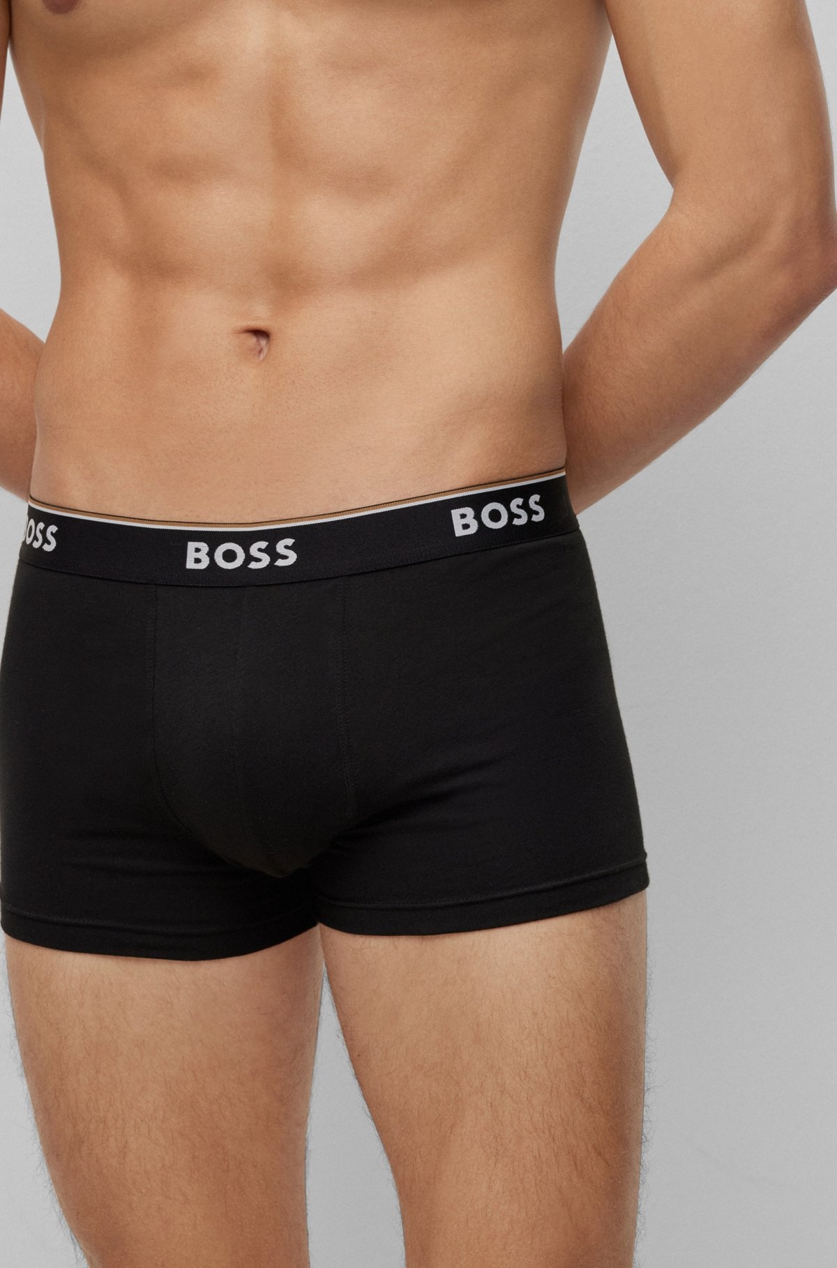 THREE-PACK OF STRETCH-COTTON TRUNKS WITH LOGO WAISTBANDS - 4