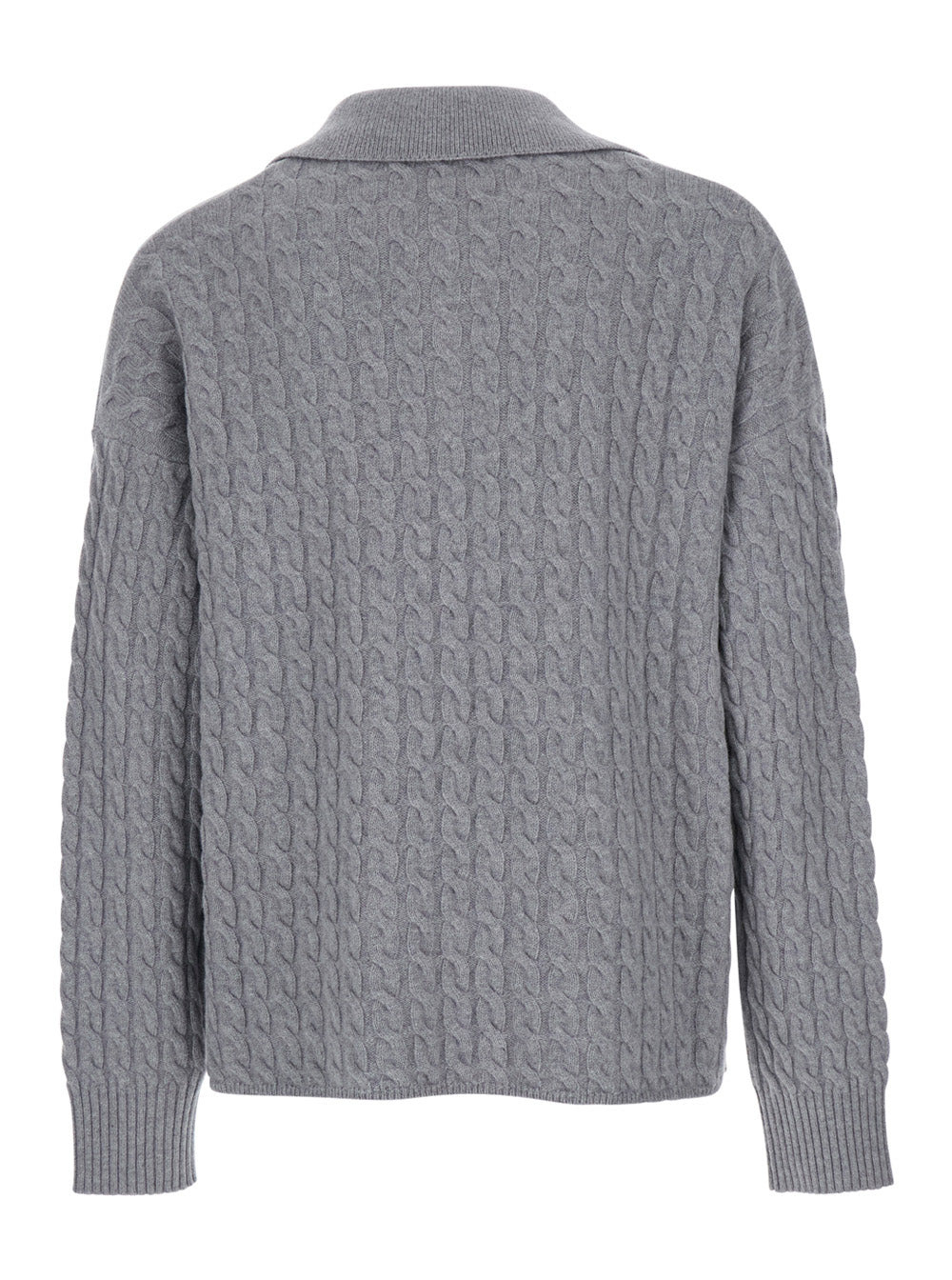 Ami Paris Women Grey Polo Shirt With Woven Design In Wool Woman - 2