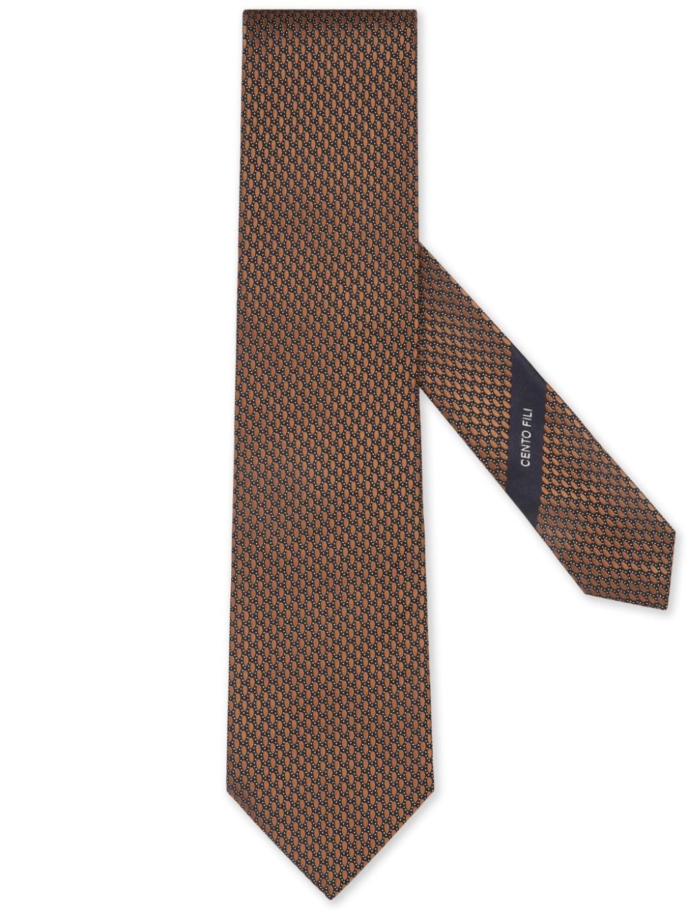 patterned-jacquard silk tie - 1