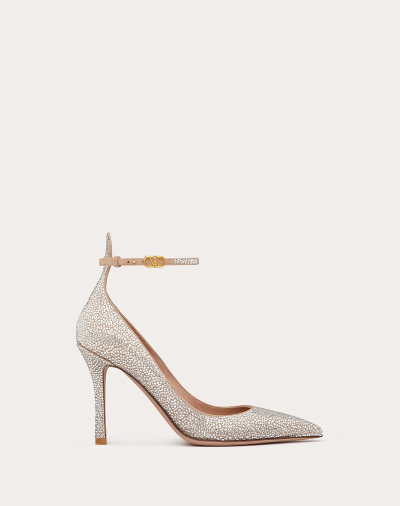 VALENTINO GARAVANI TAN-GO PUMP WITH CRYSTALS 100MM 1