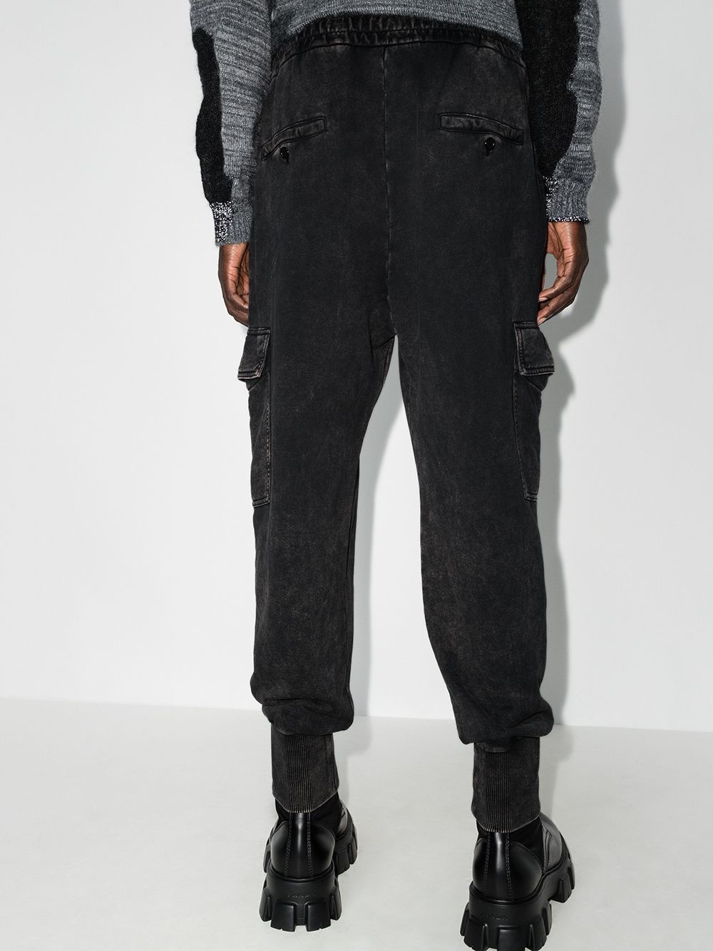 acid-wash cargo track pants - 3