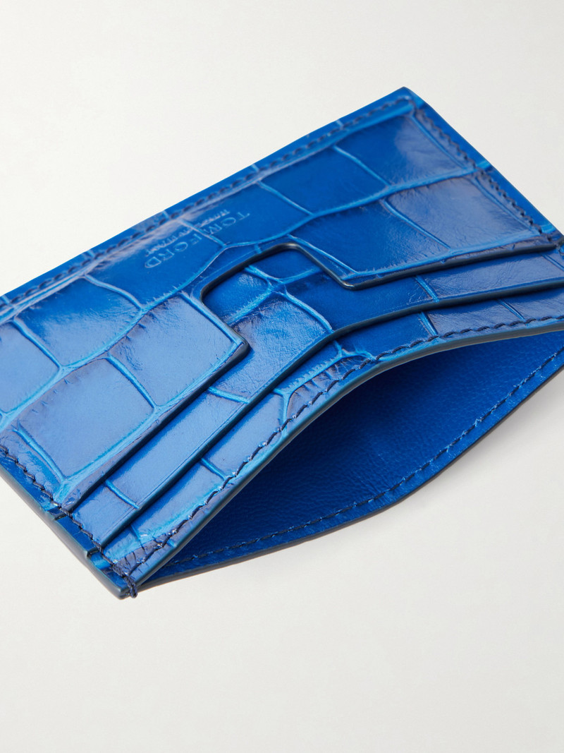 Croc-Effect Leather Card Holder 4