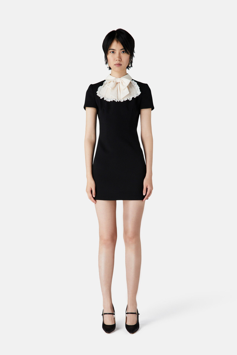 Alessandra Rich MINI DRESS WITH SILK JABOT outlook