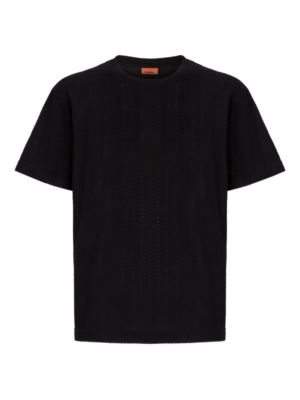 herringbone-pattern short-sleeved T-shirt - 1