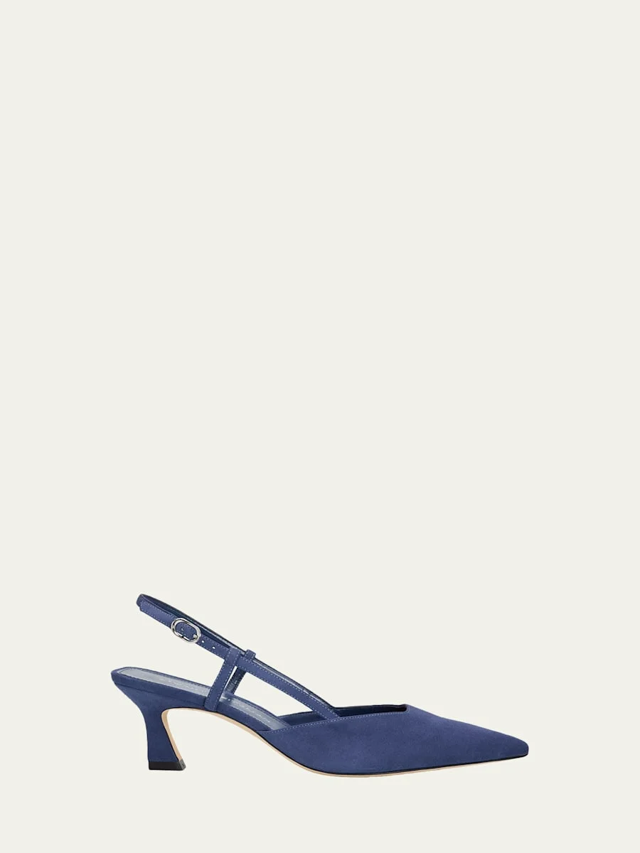 50mm Vinnie Suede Slingback Pumps - 1