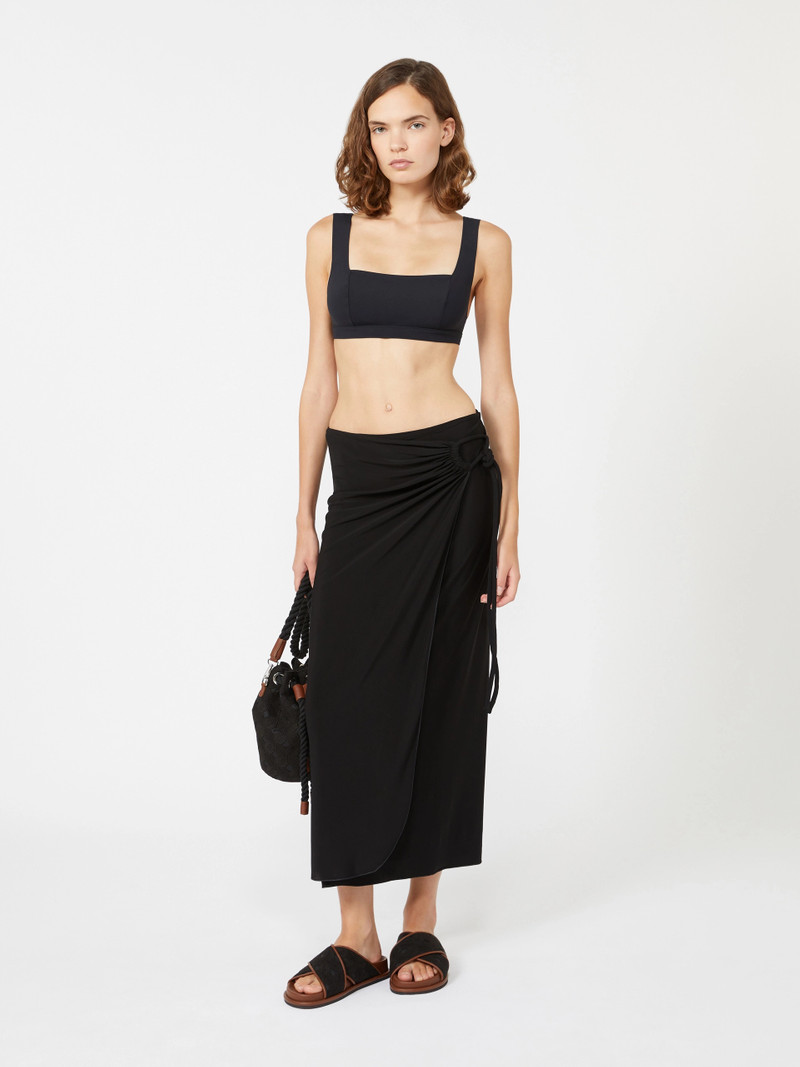 Max Mara AFOSO Jersey wrap skirt - BLACK outlook