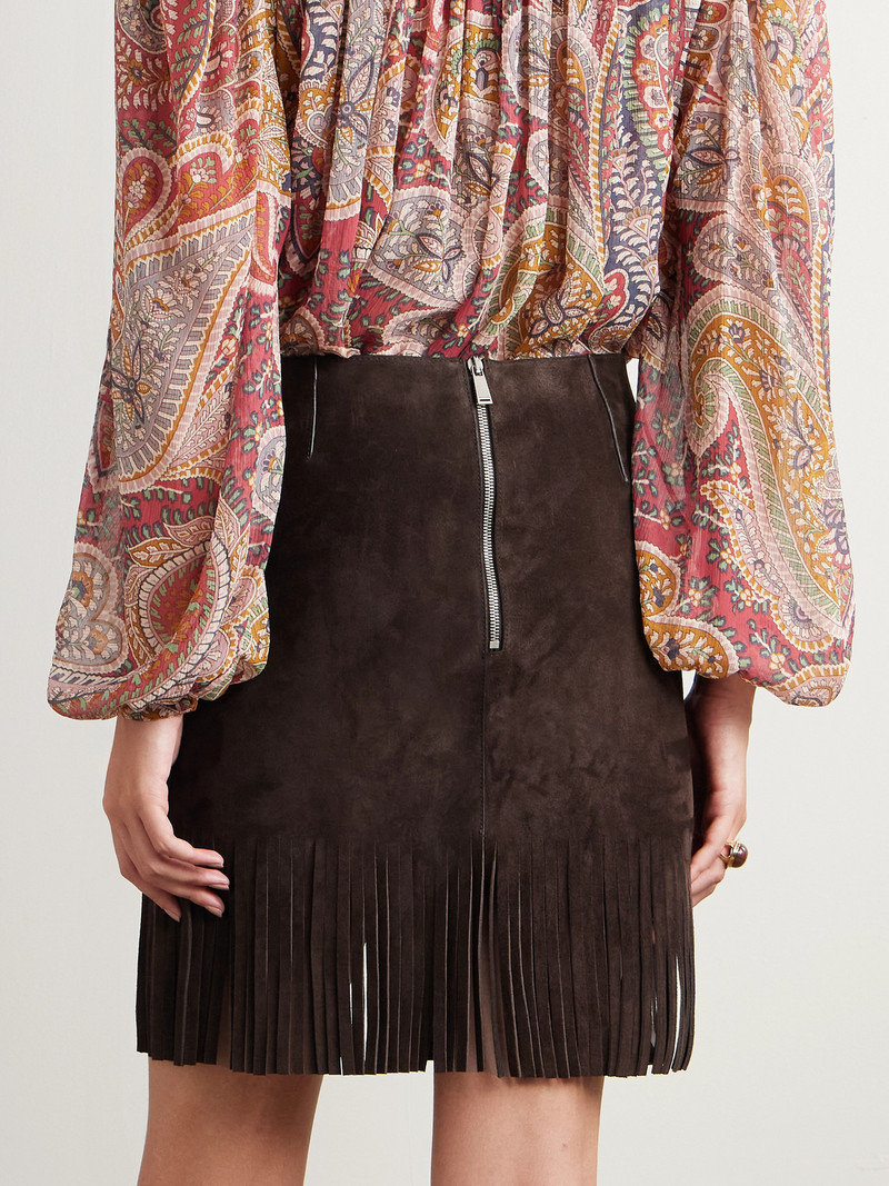 Fringed Suede Mini Skirt 3