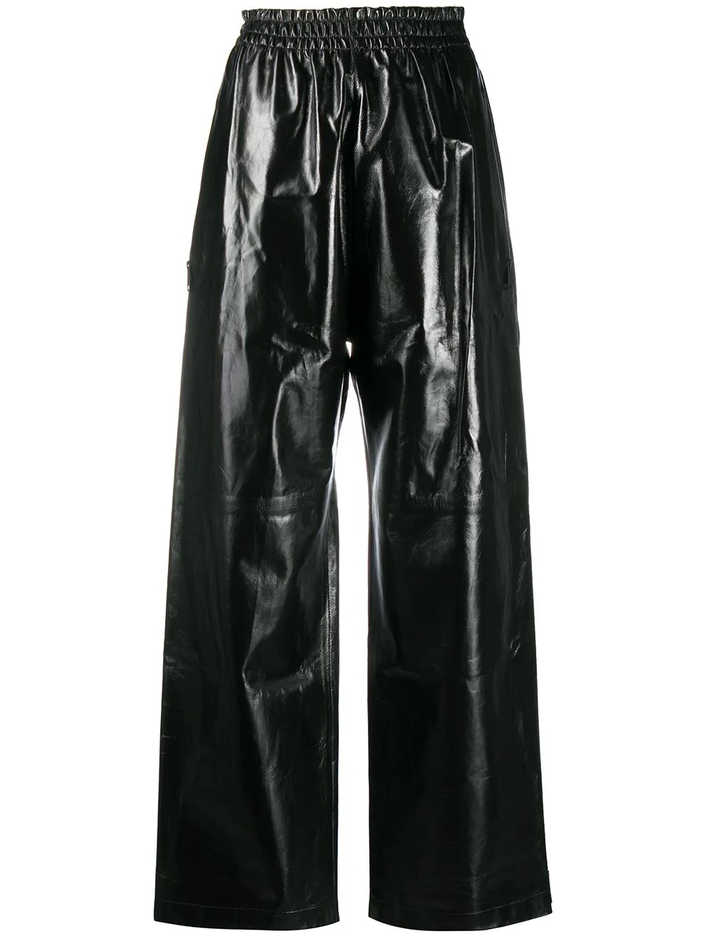 polished finish wide-leg trousers - 1