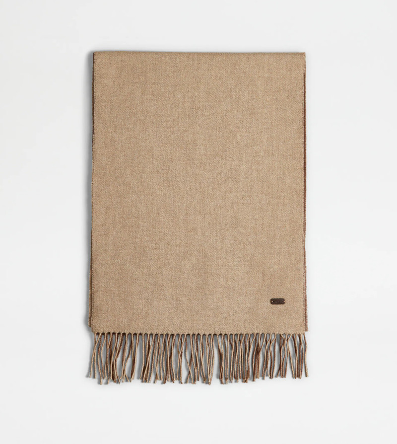 CASHMERE BLEND SCARF - BEIGE 1