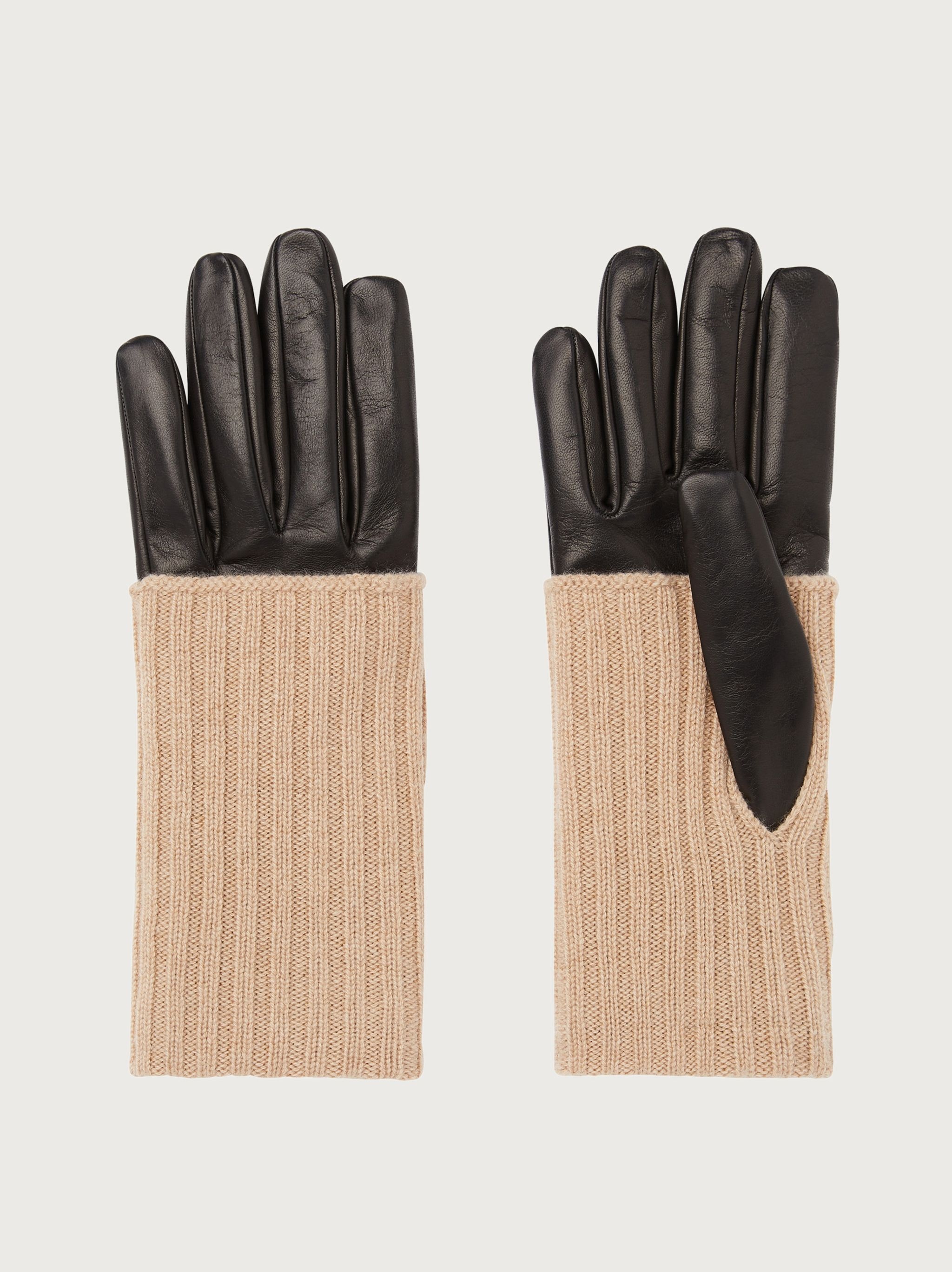 Cashmere and leather gloves - 1