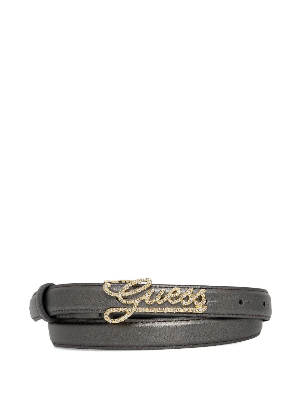 crystal-embellished logo-buckle belt - 1
