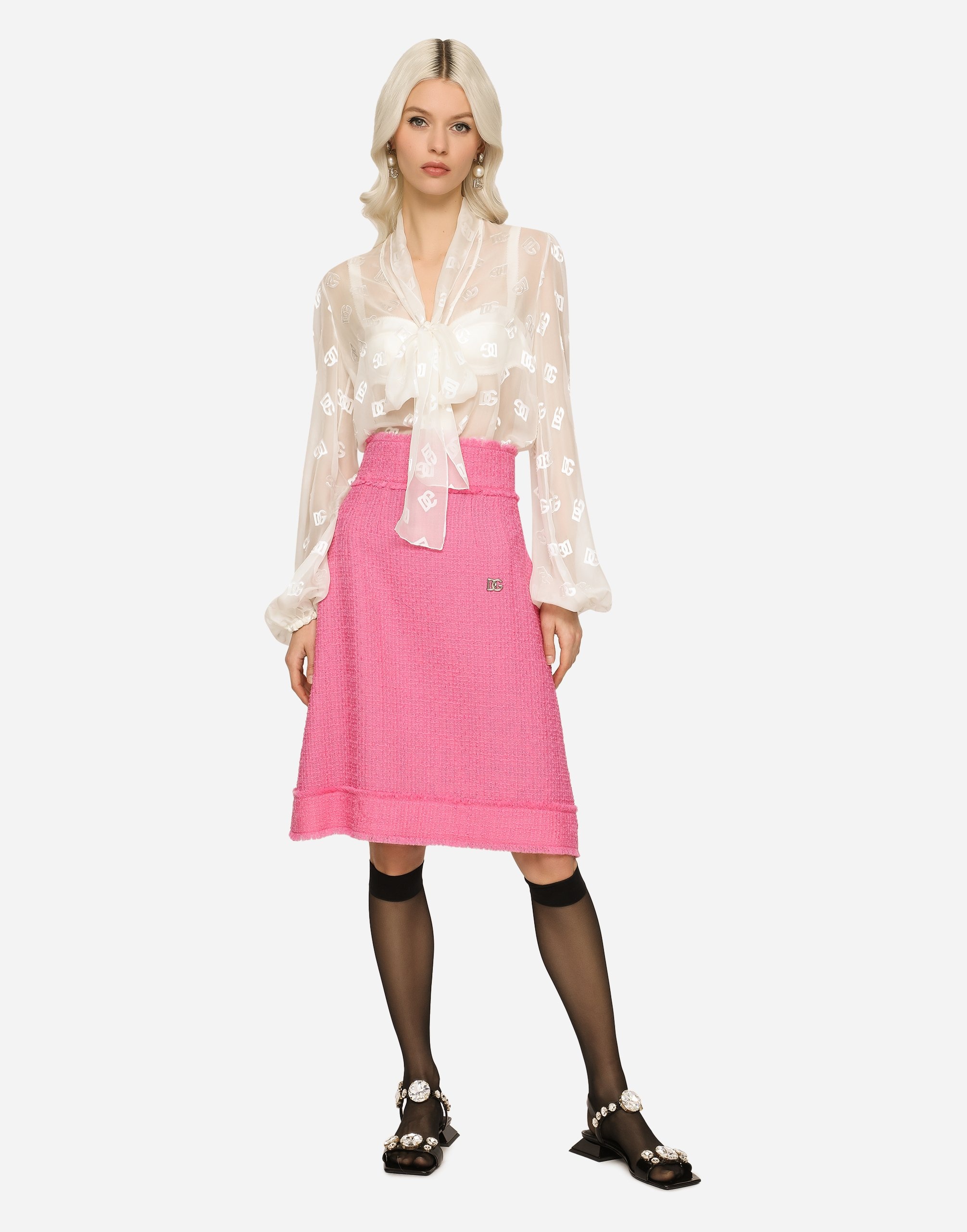 Raschel tweed midi skirt - 2