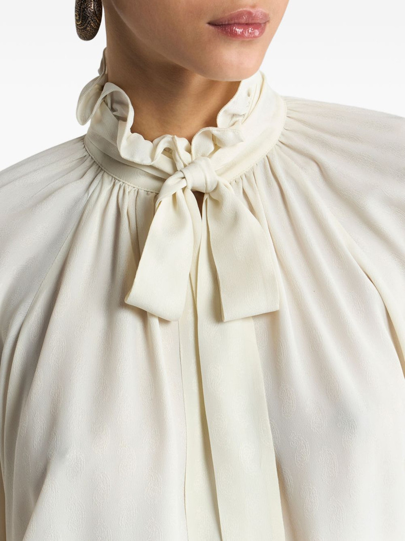 jacquard-scarf blouse 4