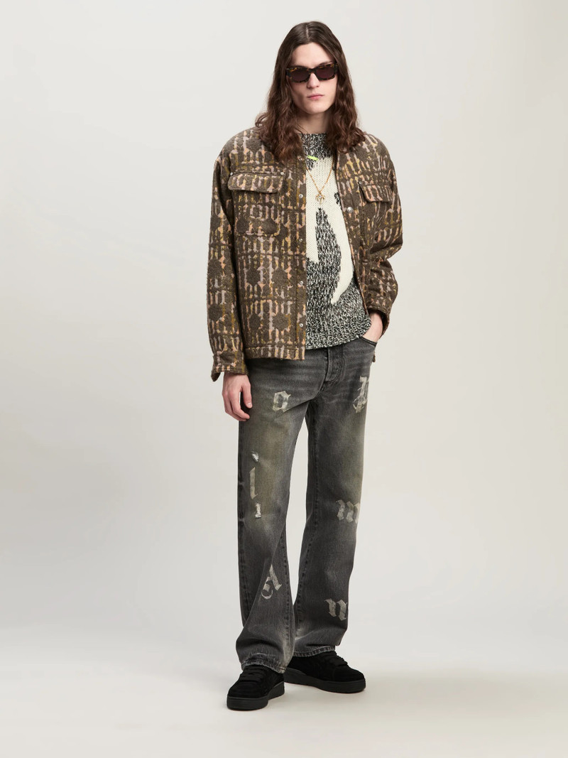 Palm Angels BRUSHED MONOGRAM OVERSHIRT outlook