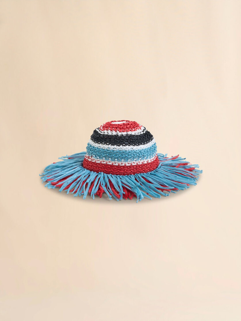 MULTICOLOUR STRIPED RAFFIA HAT 1