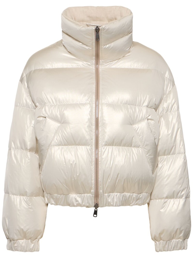 Cropped tech down jacket - 1