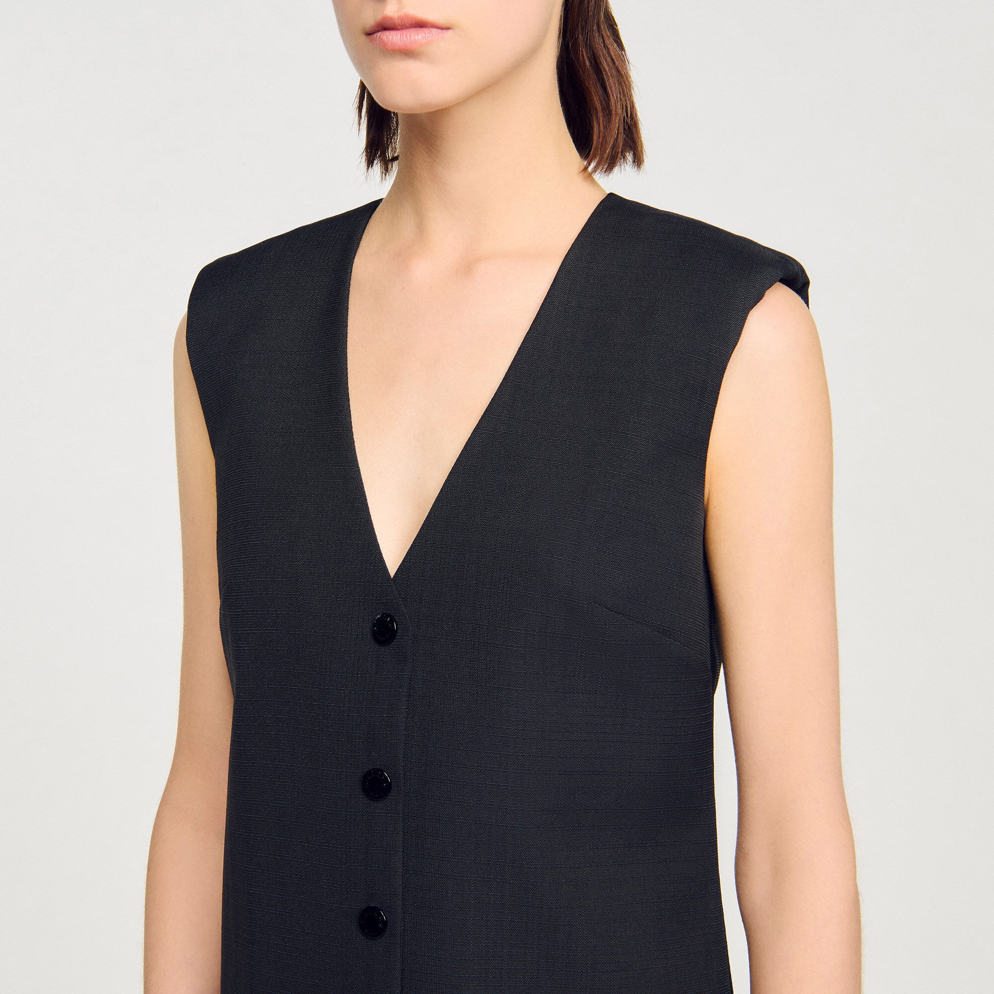 MINI TAILORED DRESS WITH RUFFLE - 3